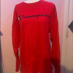 Champion Red Long Sleeve T-Shirt